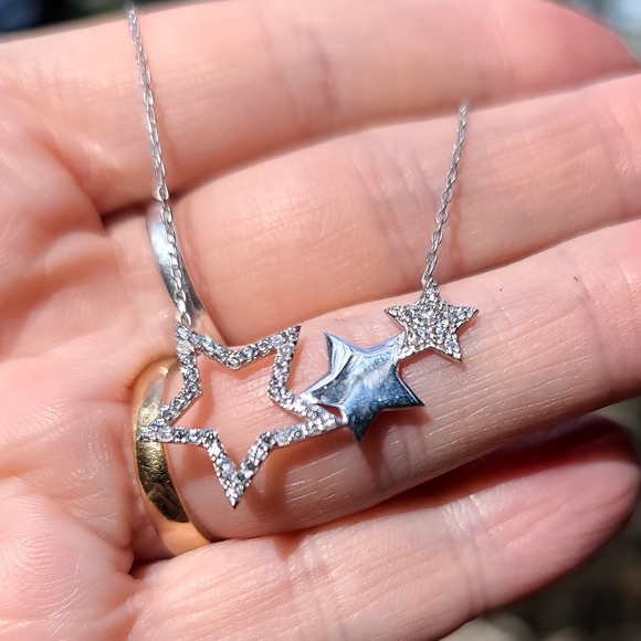 Topaz & Sterling star 🌟 trio necklace - Picture 4 of 5